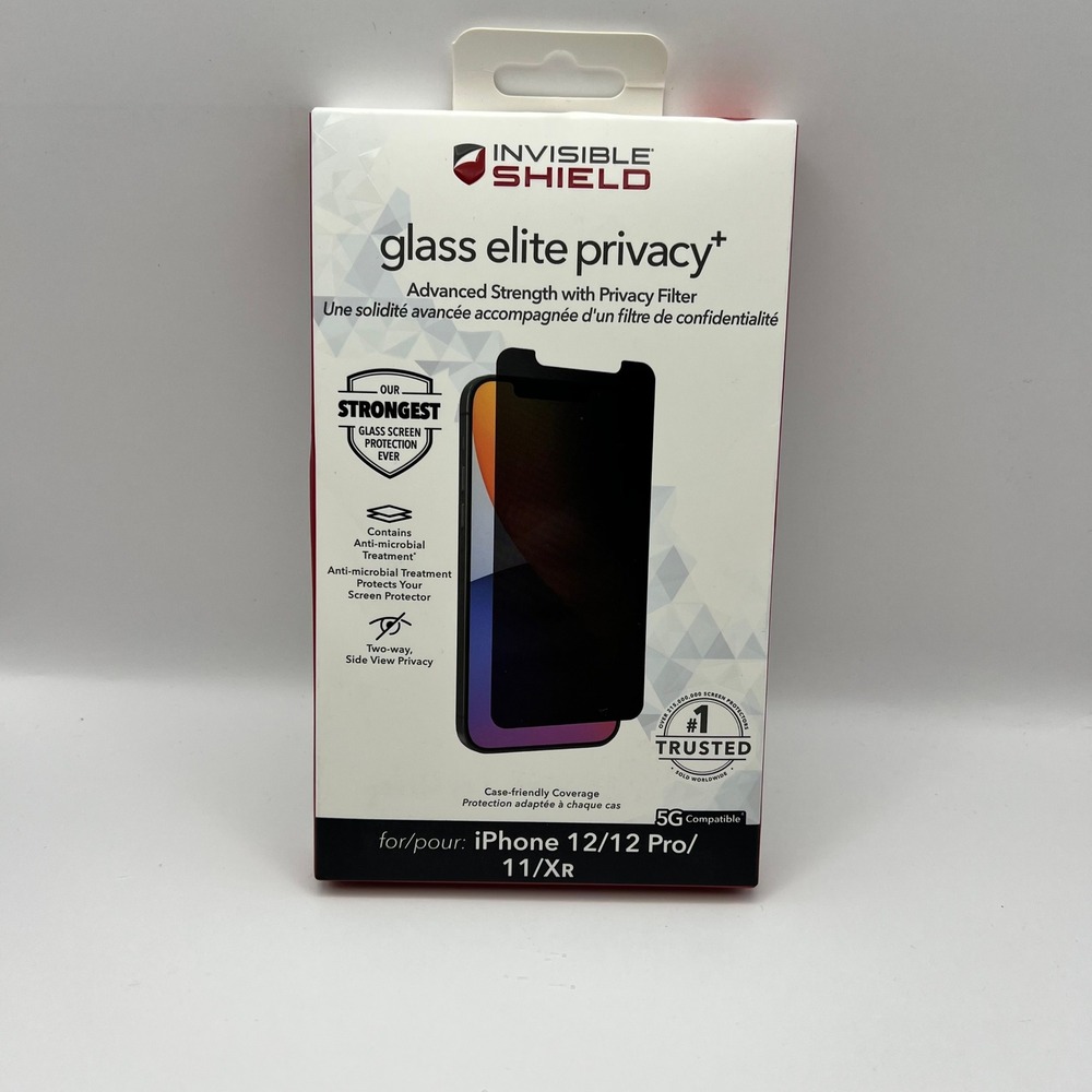 ZAGG InvisibleShield Glass Elite Privacy Screen Protector iPhone 12 12 Pro 11 XR